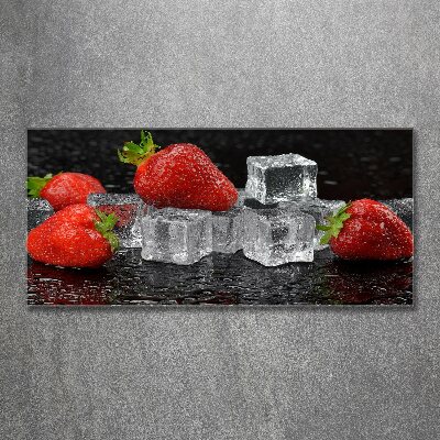Foto auf Acryl Erdbeeren mit Eis