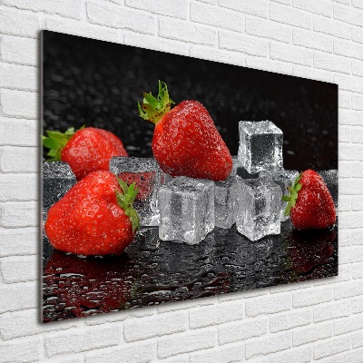 Foto auf Acryl Erdbeeren mit Eis