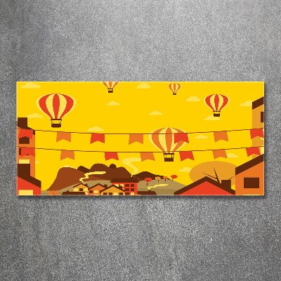 Acrylglas-Druck Ballons über der Stadt