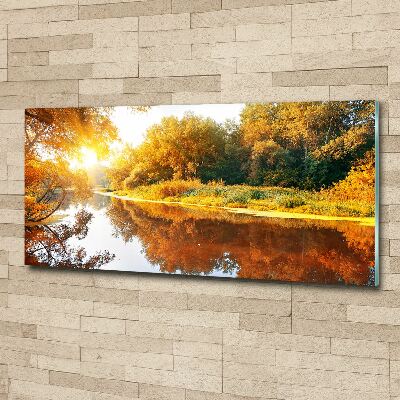 Acrylbild Fotodruck Fluss im Herbst
