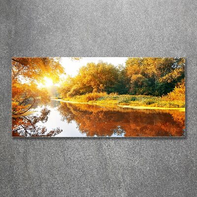 Acrylbild Fotodruck Fluss im Herbst