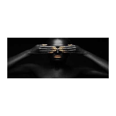 Acrylglas-Druck Frau in Schwarz