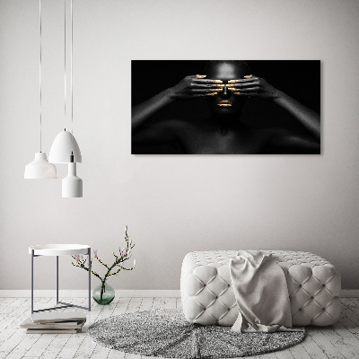 Acrylglas-Druck Frau in Schwarz