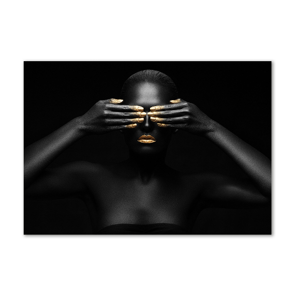 Acrylglas-Druck Frau in Schwarz