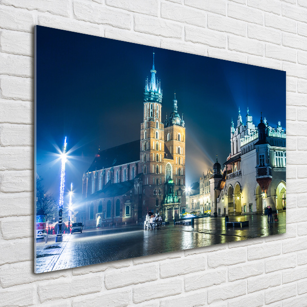 Acrylglas-Druck Krakau bei Nacht