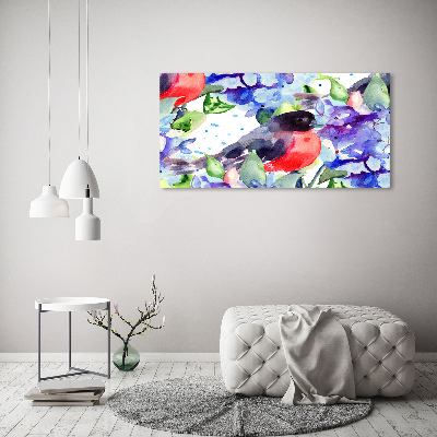 Bild auf Acrylglas Vögel und Blumen