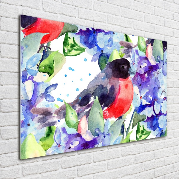 Bild auf Acrylglas Vögel und Blumen