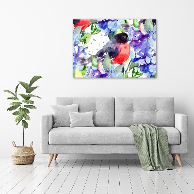 Bild auf Acrylglas Vögel und Blumen