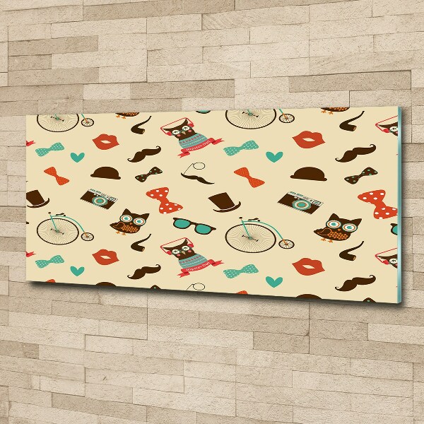 Foto auf Acryl Hipster-Eulen