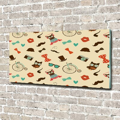 Foto auf Acryl Hipster-Eulen