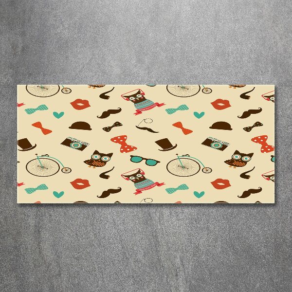 Foto auf Acryl Hipster-Eulen