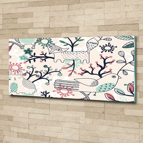 Acrylglas-Druck Tiere und Blumen