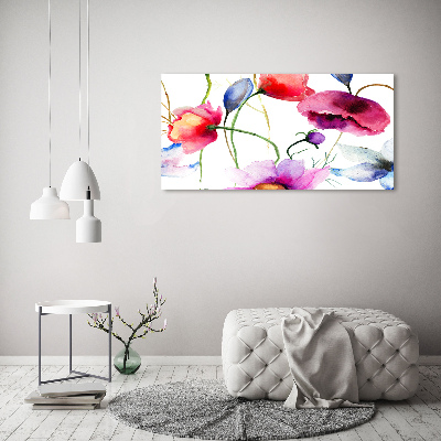 Acrylbild Fotodruck Mohnblumen