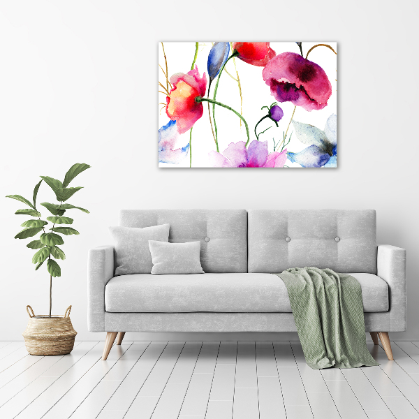 Acrylbild Fotodruck Mohnblumen