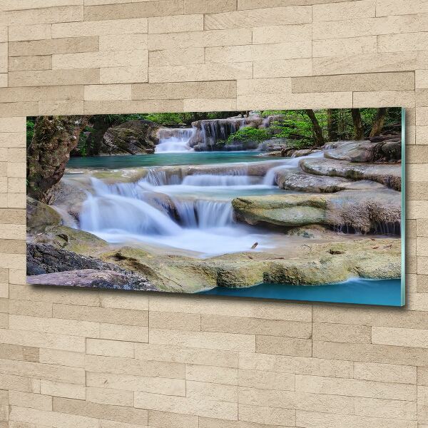 Acrylbild Fotodruck Wasserfall im Wald