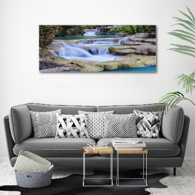 Acrylbild Fotodruck Wasserfall im Wald