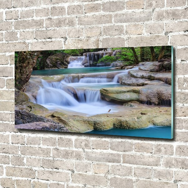Acrylbild Fotodruck Wasserfall im Wald