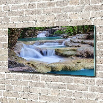 Acrylbild Fotodruck Wasserfall im Wald