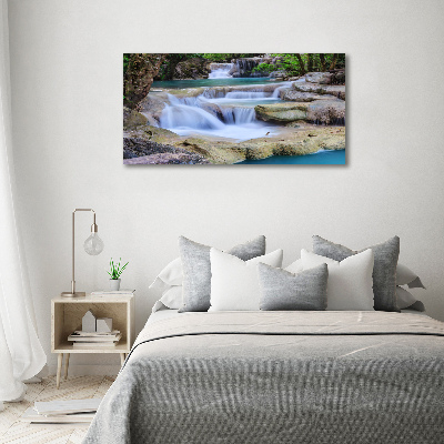 Acrylbild Fotodruck Wasserfall im Wald