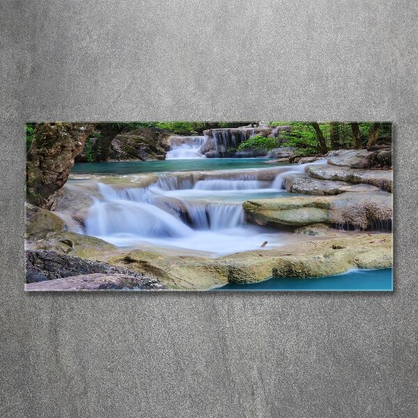 Acrylbild Fotodruck Wasserfall im Wald