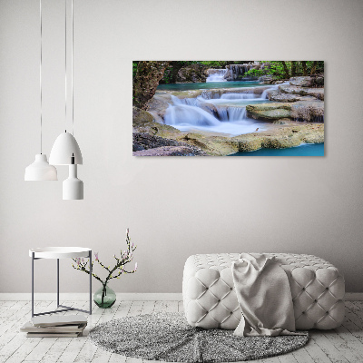 Acrylbild Fotodruck Wasserfall im Wald
