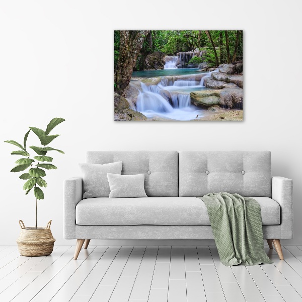 Acrylbild Fotodruck Wasserfall im Wald