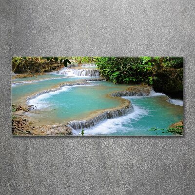 Bild auf Acrylglas Wasserfall im Wald