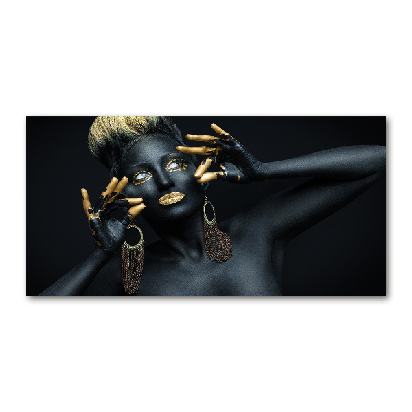 Foto auf Acryl Frau in Schwarz