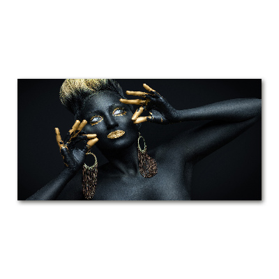 Foto auf Acryl Frau in Schwarz