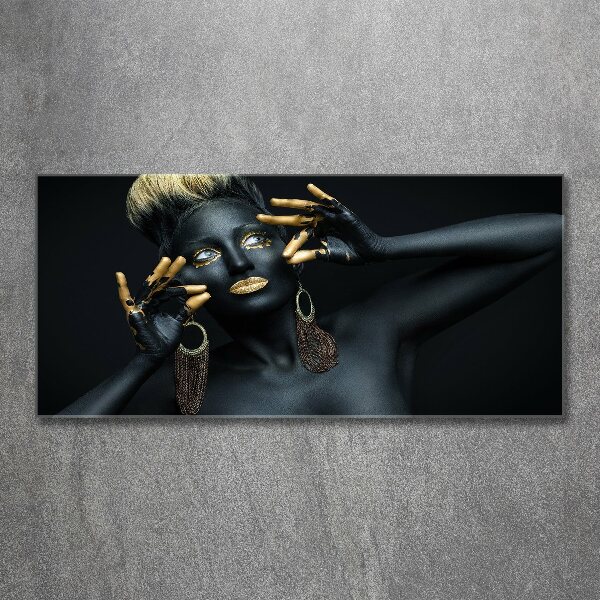 Foto auf Acryl Frau in Schwarz