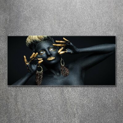 Foto auf Acryl Frau in Schwarz