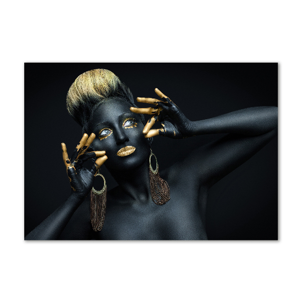 Foto auf Acryl Frau in Schwarz