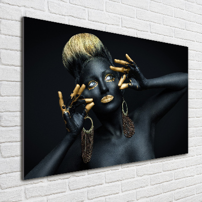 Foto auf Acryl Frau in Schwarz