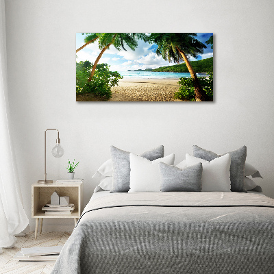 Acrylbild Fotodruck Palmen am Strand