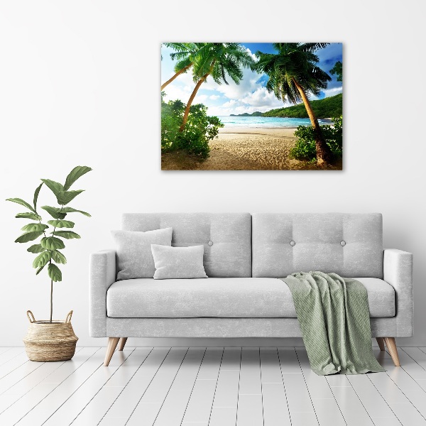 Acrylbild Fotodruck Palmen am Strand