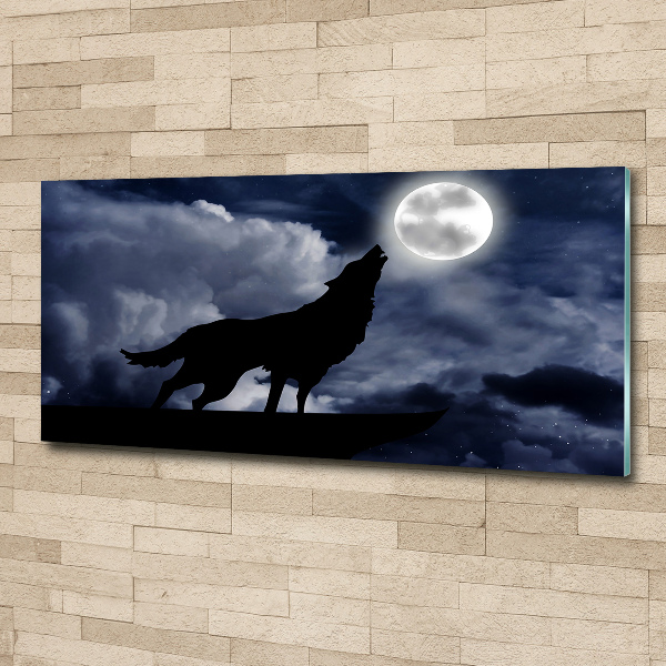 Acrylbild Fotodruck Der heulende Wolf des Vollmonds