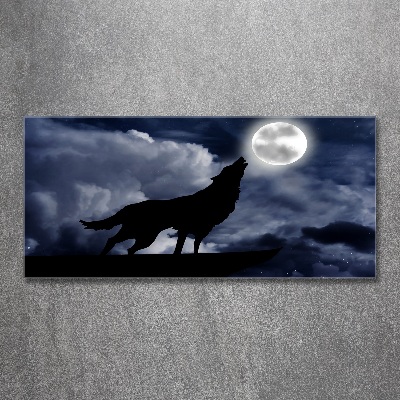 Acrylbild Fotodruck Der heulende Wolf des Vollmonds