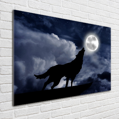 Acrylbild Fotodruck Der heulende Wolf des Vollmonds