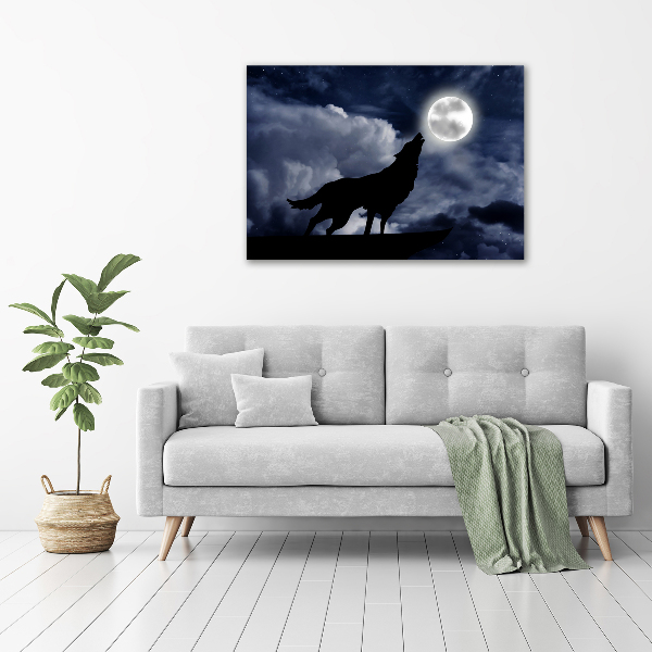 Acrylbild Fotodruck Der heulende Wolf des Vollmonds