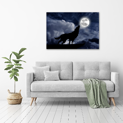 Acrylbild Fotodruck Der heulende Wolf des Vollmonds