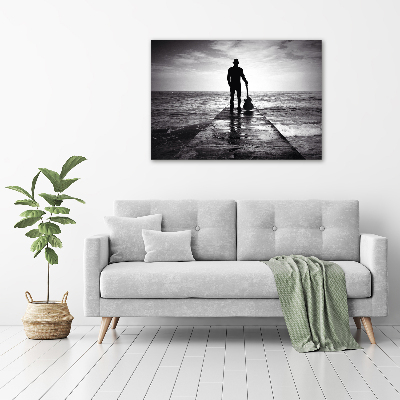 Acrylbild Fotodruck Gitarrist auf dem Pier
