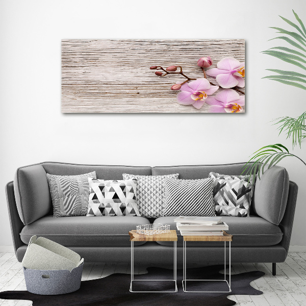 Foto auf Acryl Orchidee auf Holz