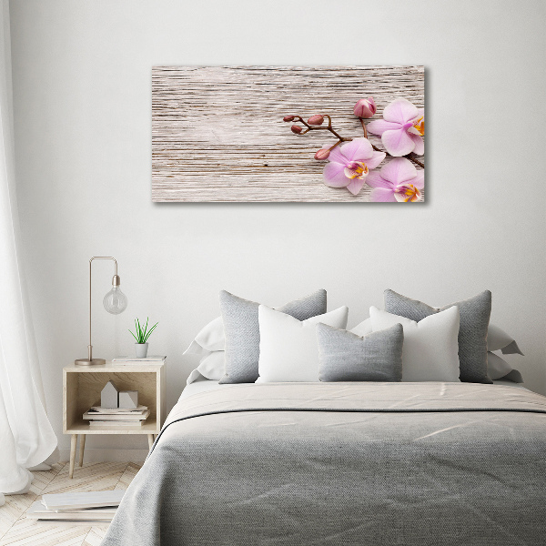 Foto auf Acryl Orchidee auf Holz