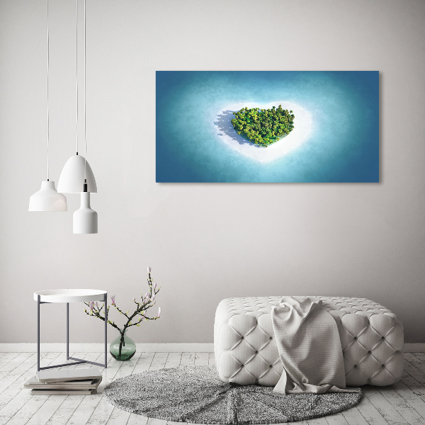 Foto auf Acryl Herzförmige Insel