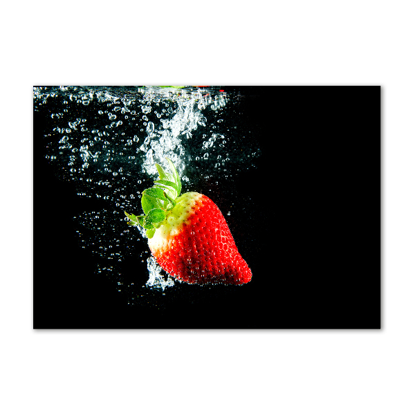 Bild auf Acrylglas Erdbeere unter Wasser