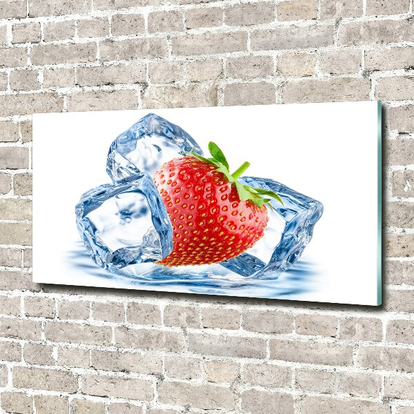 Acrylbild Fotodruck Erdbeere mit Eis