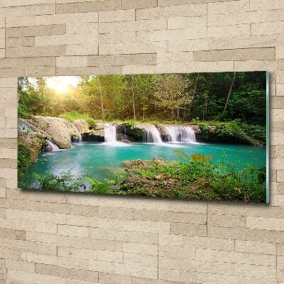 Acrylbild Fotodruck Wasserfall im Wald