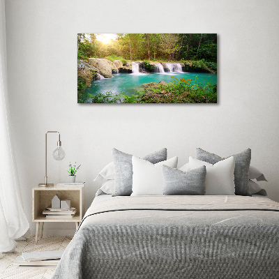 Acrylbild Fotodruck Wasserfall im Wald