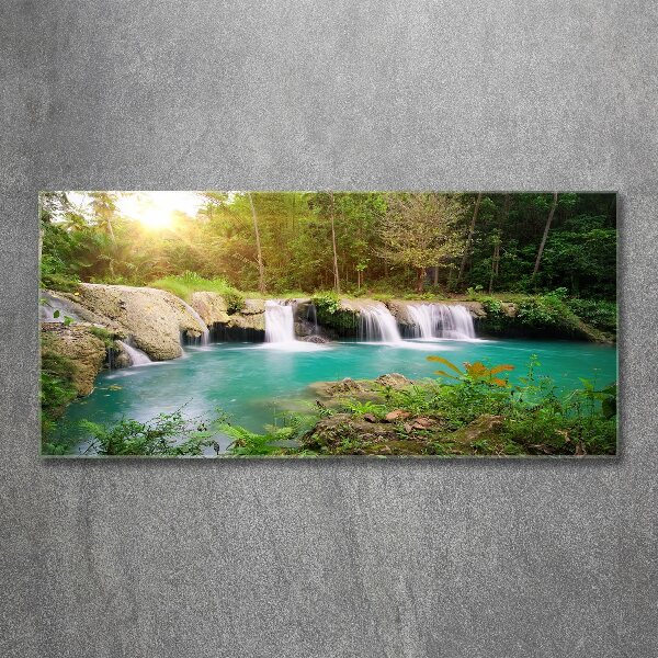 Acrylbild Fotodruck Wasserfall im Wald
