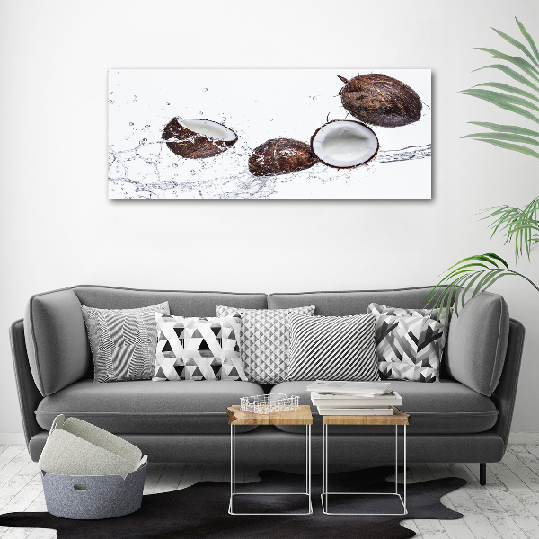 Foto auf Acryl Kokosnuss mit Wasser